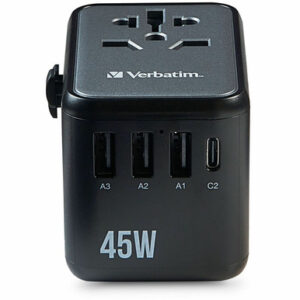 Verbatim UTA-08 Universal Travel Adapter 45W - USB-C, USB-A (32123)